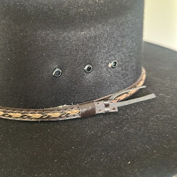 Lone Star Black Unisex Western Cowboy Hat M - Picture 3 of 7